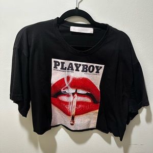 Playboy x misguided cropped graphic tee
